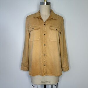 Madewell Yellow Cuffed Sleeve Button Down Shirt